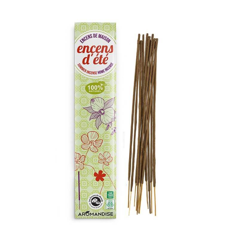 AROMANDISE - SUMMER - Citronella - Geránium beltéri füstölőpálca citrusos, virágos frissítő illat nyugodt, szúnyogmentes estékért